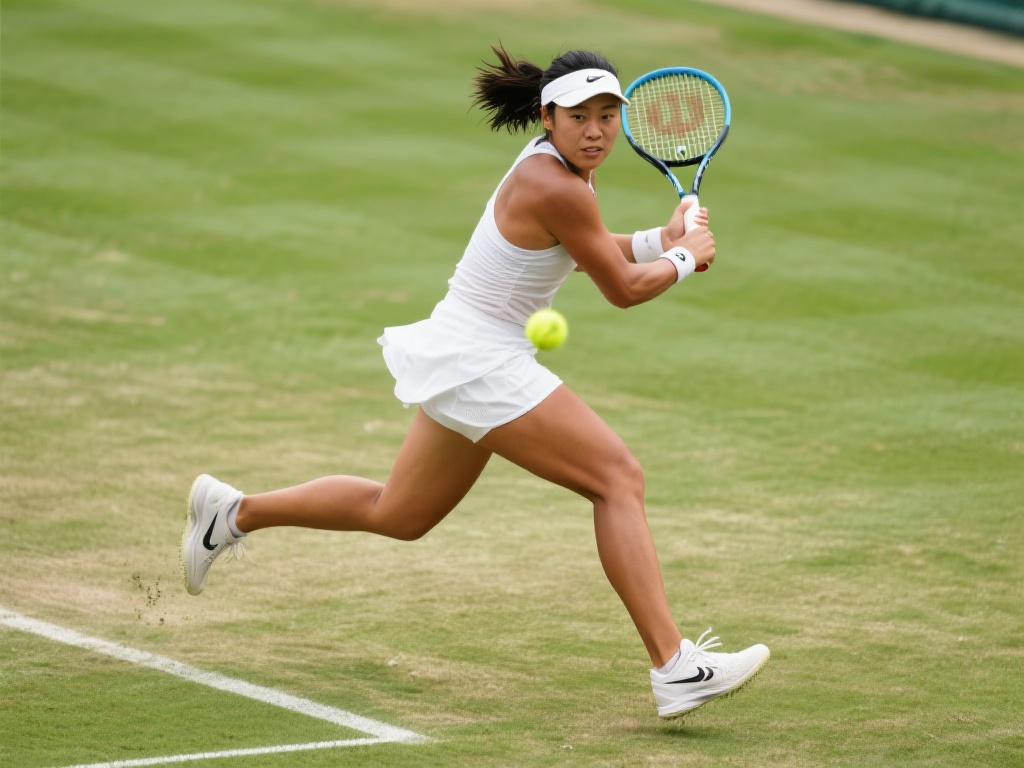 郑钦文草地赛憾失突破 再追职业新高 草地赛场一直以来都是网球选手们最具挑战性